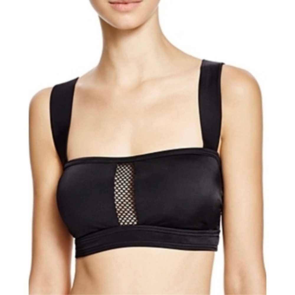 DKNY Black Mesh Splice Bikini Top Size XS NWT Swimwear
